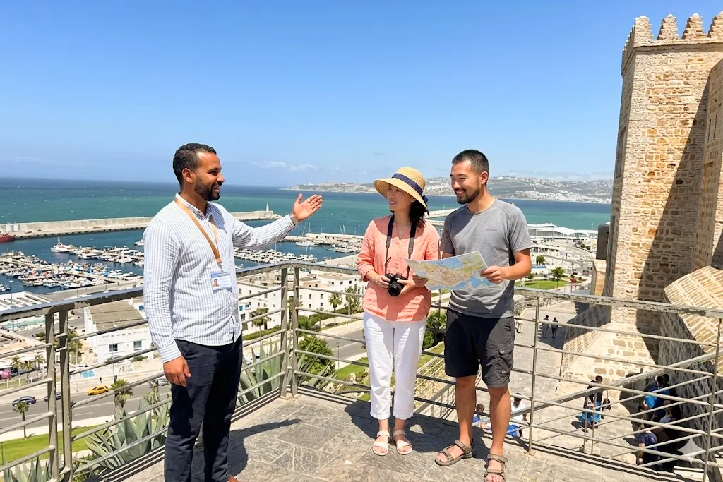 Tangier private guided tour overlooking the port and Strait of Gibraltar